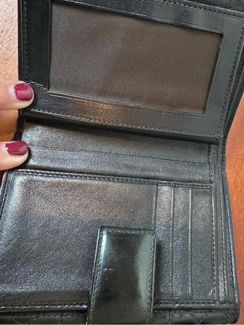 Christian Dior Patent Cannage compact Black wallet
